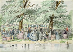 Um dia de verão no parque de St. James, Londres